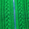 Hand-knitted wool cardigan with cable knit pattern