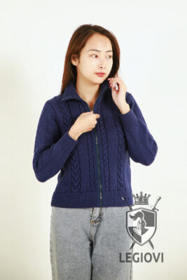 Basic style hand-knitted cardigan